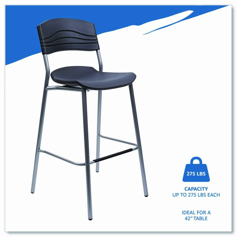 Iceberg CaféWorks Bistro Stool, Graphite/Silver