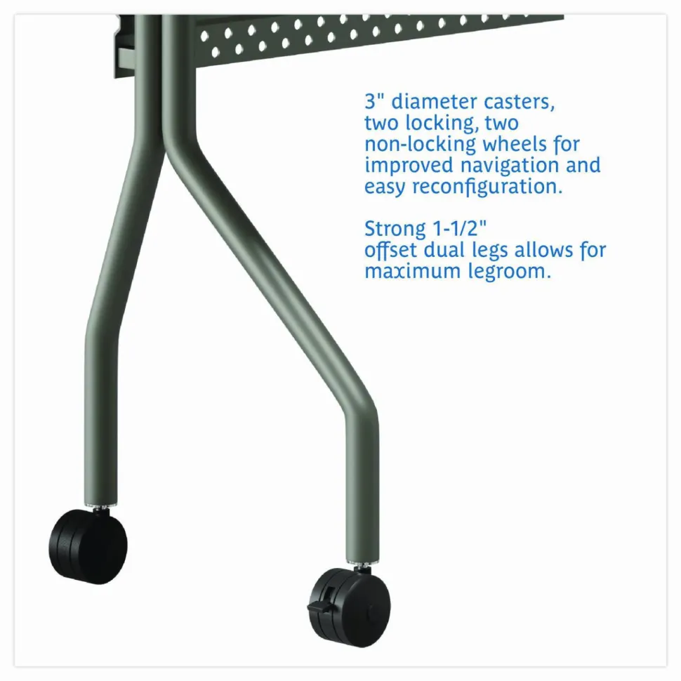 Iceberg OfficeWorks Mobile Training Table, Rectangle, Gray