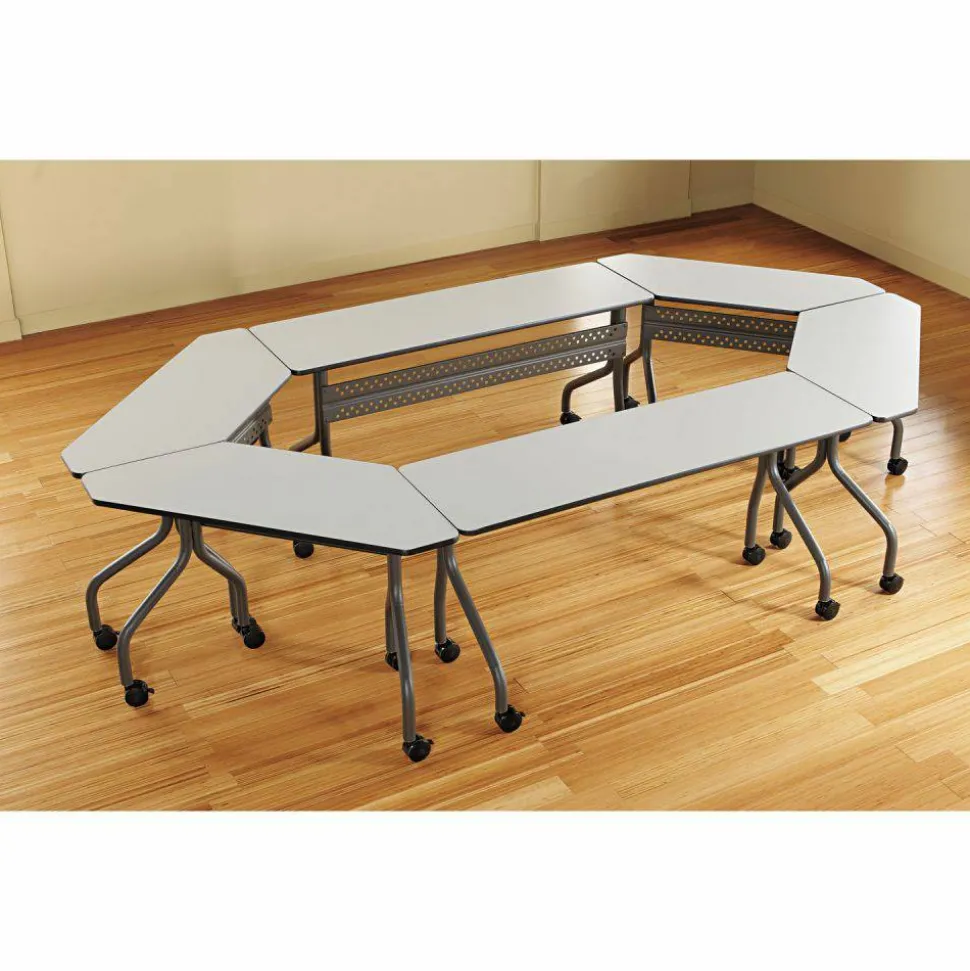 Iceberg OfficeWorks Mobile Training Table, Rectangle, Gray
