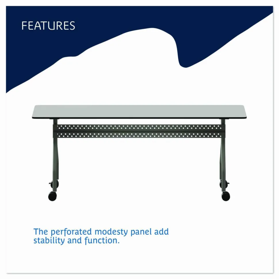 Iceberg OfficeWorks Mobile Training Table, Rectangle, Gray