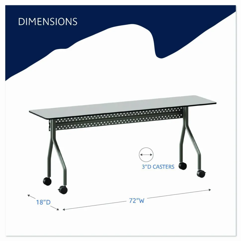 Iceberg OfficeWorks Mobile Training Table, Rectangle, Gray