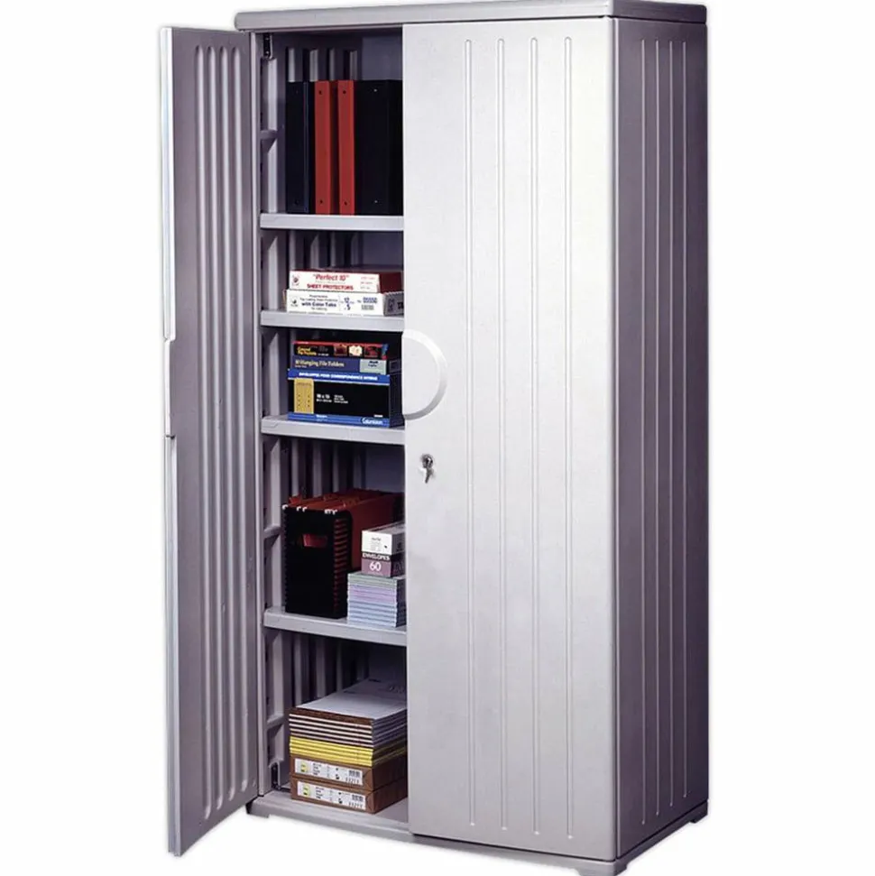 Iceberg OfficeWorks Storage Cabinet, 72"H x 36"W, Platinum