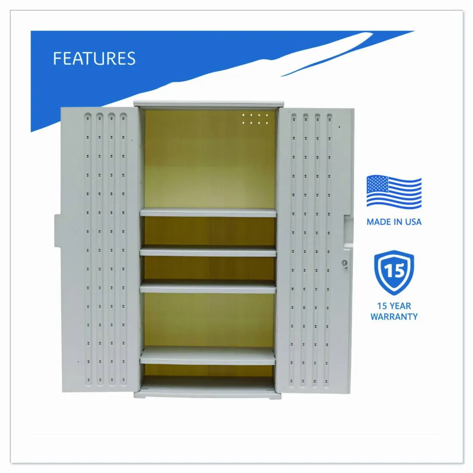 Iceberg OfficeWorks Storage Cabinet, 72"H x 36"W, Platinum