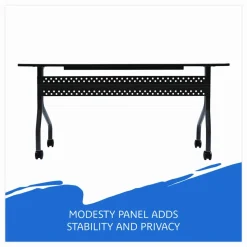 Iceberg OfficeWorks 60"W Mobile Training Table, Rectangle, Gray