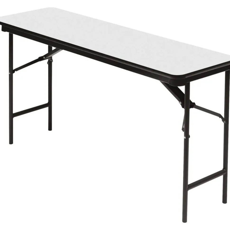 Iceberg Premium Wood Laminate Folding Table, Rectangular, 72"W x 18"D, Gray/Charcoal