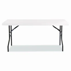 Iceberg Resin Folding Table, 60"W x 18"D, Platinum/Black