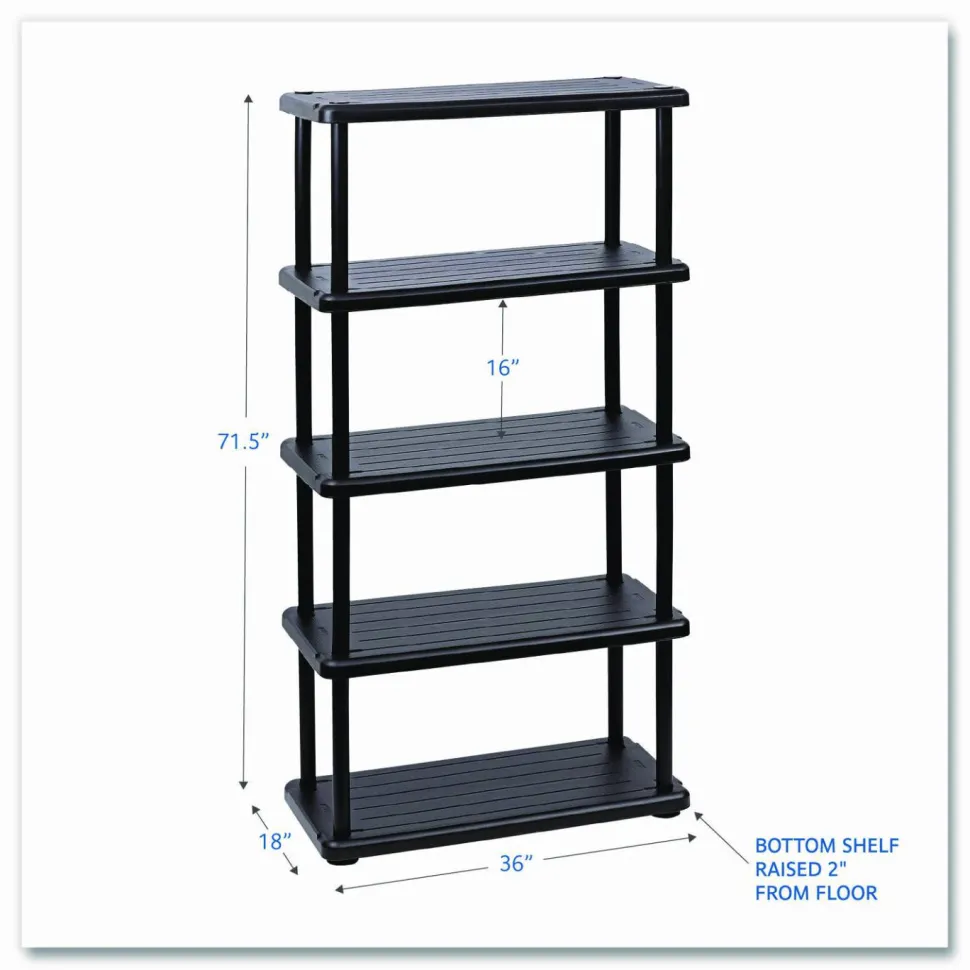 Iceberg 5-Shelf Open Storage System, Black
