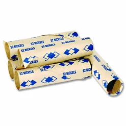 Iconex Tubular Coin Wrappers, Nickels, Blue/Kraft, 1,000/Pack
