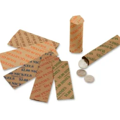 Iconex Tubular Coin Wrappers, Nickels, Blue/Kraft, 1,000/Pack