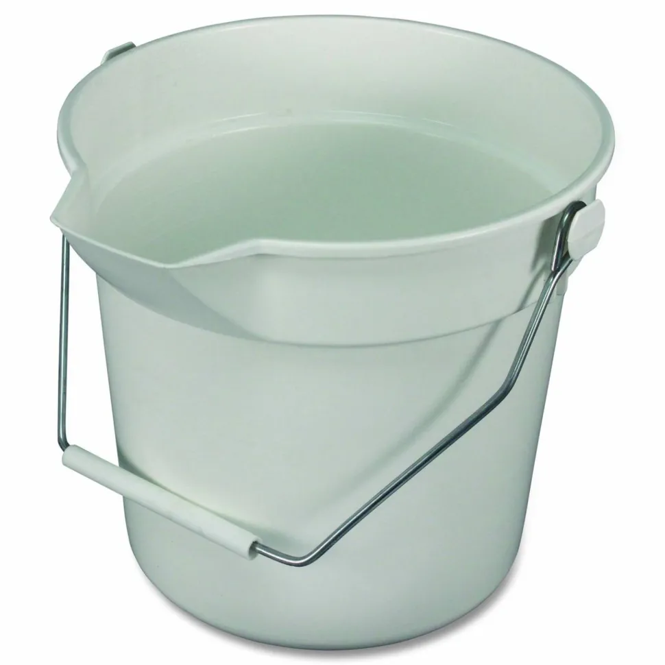 Impact Deluxe Heavy-Duty Bucket, Polypropylene, Gray, 10.63" Diameter