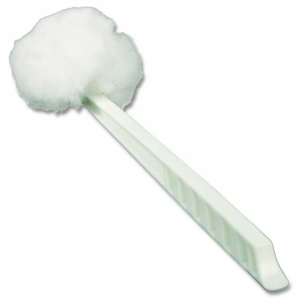Impact Deluxe Toilet Bowl Mop, 10" Handle, 4.5" Mop Head, White, 25/Carton