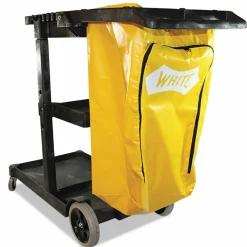 Impact Janitorial Cart, Plastic, 3 Shelves, 1 Bin, 20.5