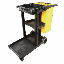 Impact Janitorial Cart, Plastic, 3 Shelves, 1 Bin, 20.5