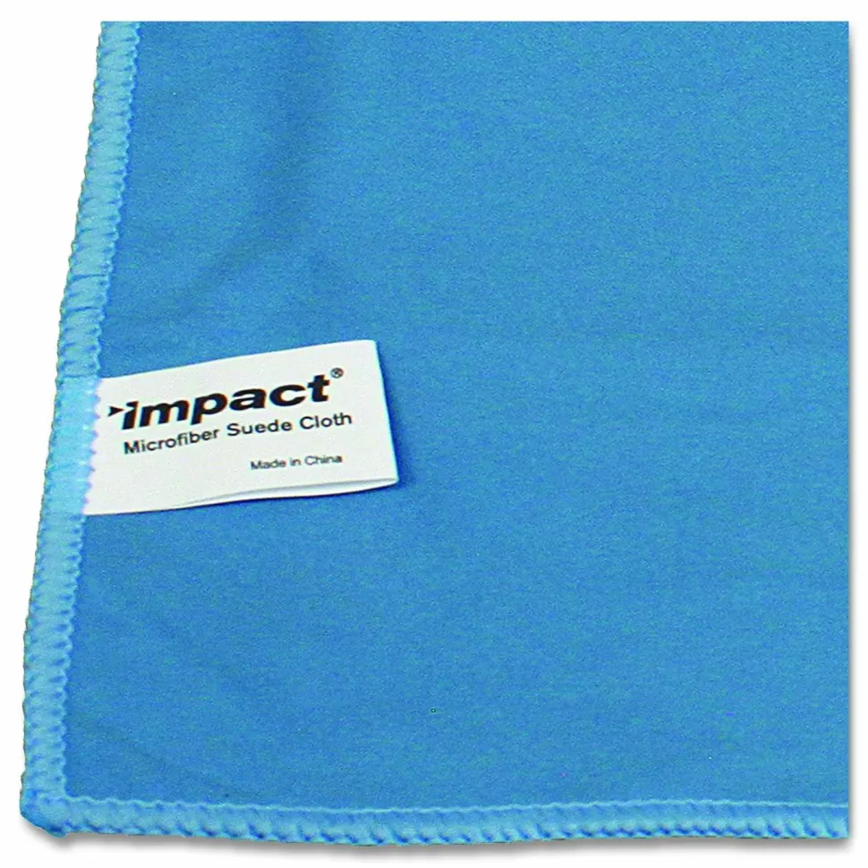 Impact Lightweight Microfiber Cloths, 16 x 16, Blue, 12/Pack, 18 Packs/Carton