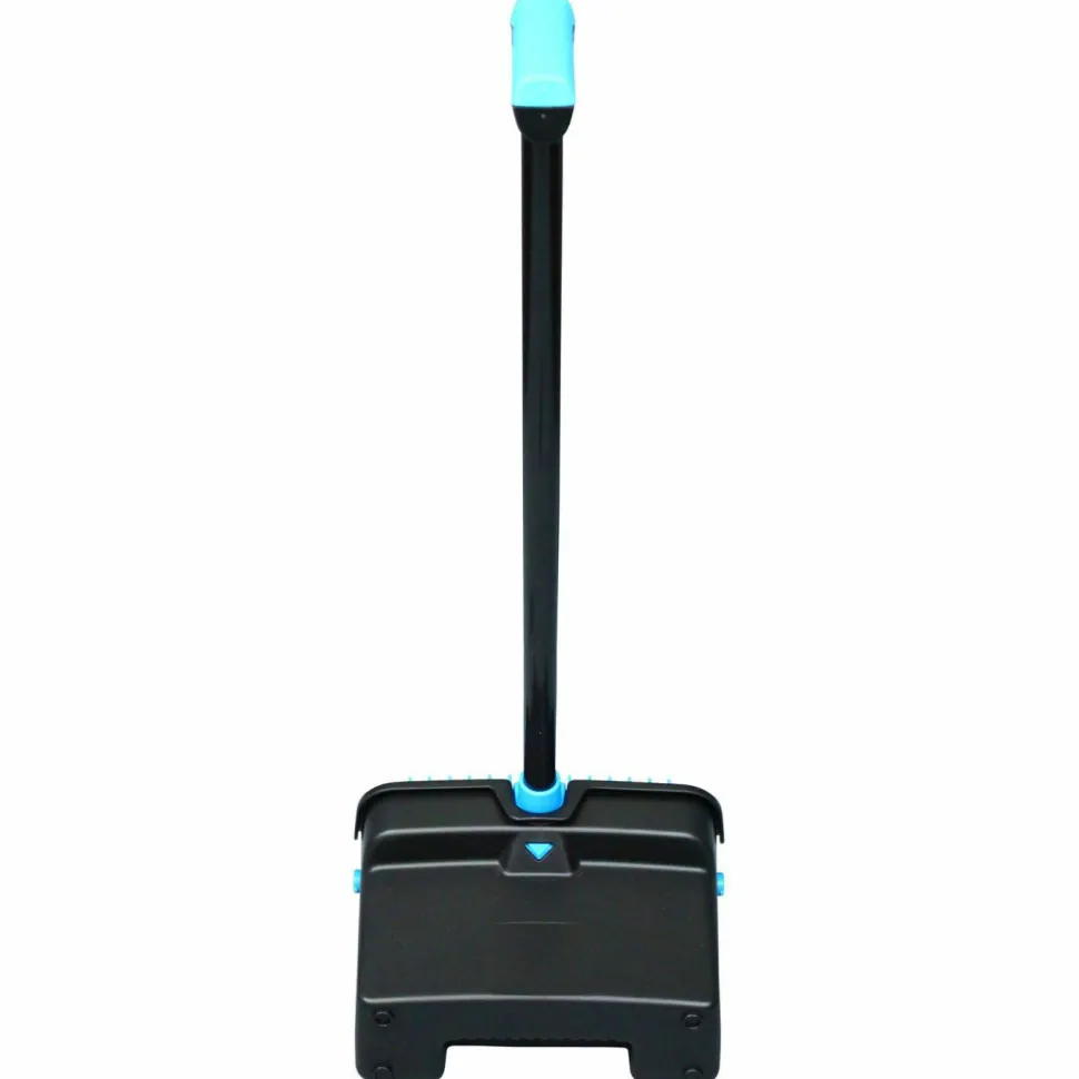Impact LobbyMaster Plastic Dust Pan, 12.32" Wide, 31.84" Aluminum Handle, Blue/Black, 6/Carton