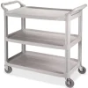 Impact 3-Shelf Bussing Cart, 3 Shelf, 200 lb Capacity, 4" Caster Size, 40"L x 20"W x 38"H, Gray