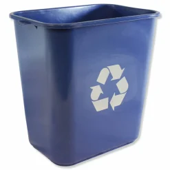 Impact Soft-Sided Recycle Logo Plastic Wastebasket, 28 qt, Polyethylene, Blue
