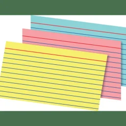 Index Cards And Tray Set, 3" x 5", Assorted Colors, Pack Of 180 Cards