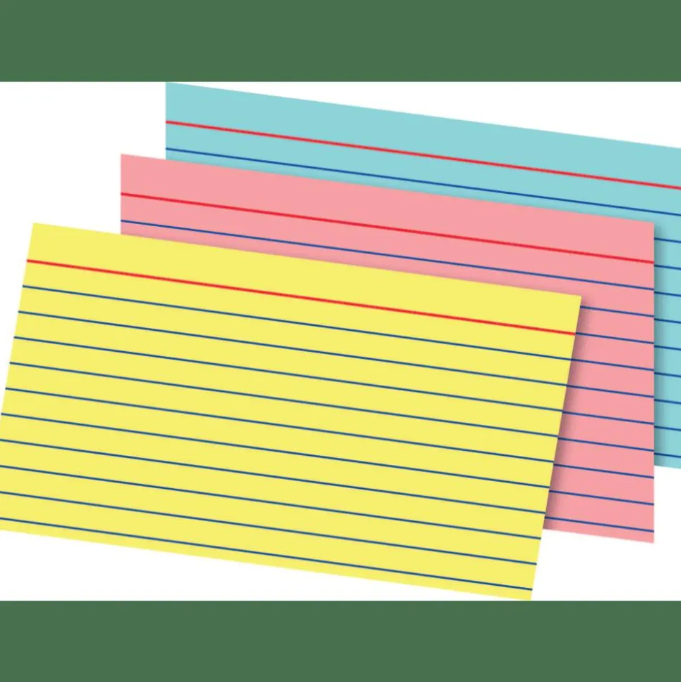 Index Cards And Tray Set, 3" x 5", Assorted Colors, Pack Of 180 Cards