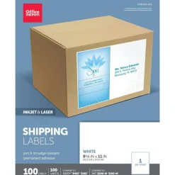 Inkjet/Laser Shipping Labels, Rectangle, 8 1/2
