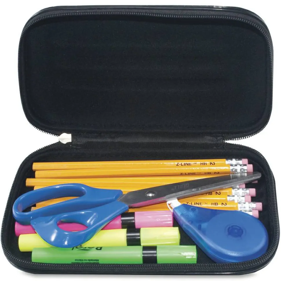 Innovative Storage Designs Large Soft-Sided Pencil Case, 8.75" x 5.25" x 2", Black