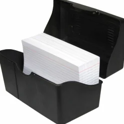 Innovative Storage Designs Plastic Card File, 350-Card Capacity, Black