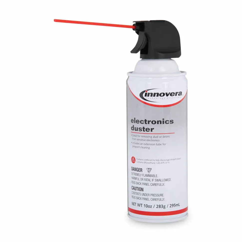 Innovera Compressed Air Duster Cleaner, 10 oz Can, 6/Pack