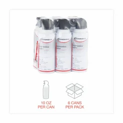 Innovera Compressed Air Duster Cleaner, 10 oz Can, 6/Pack