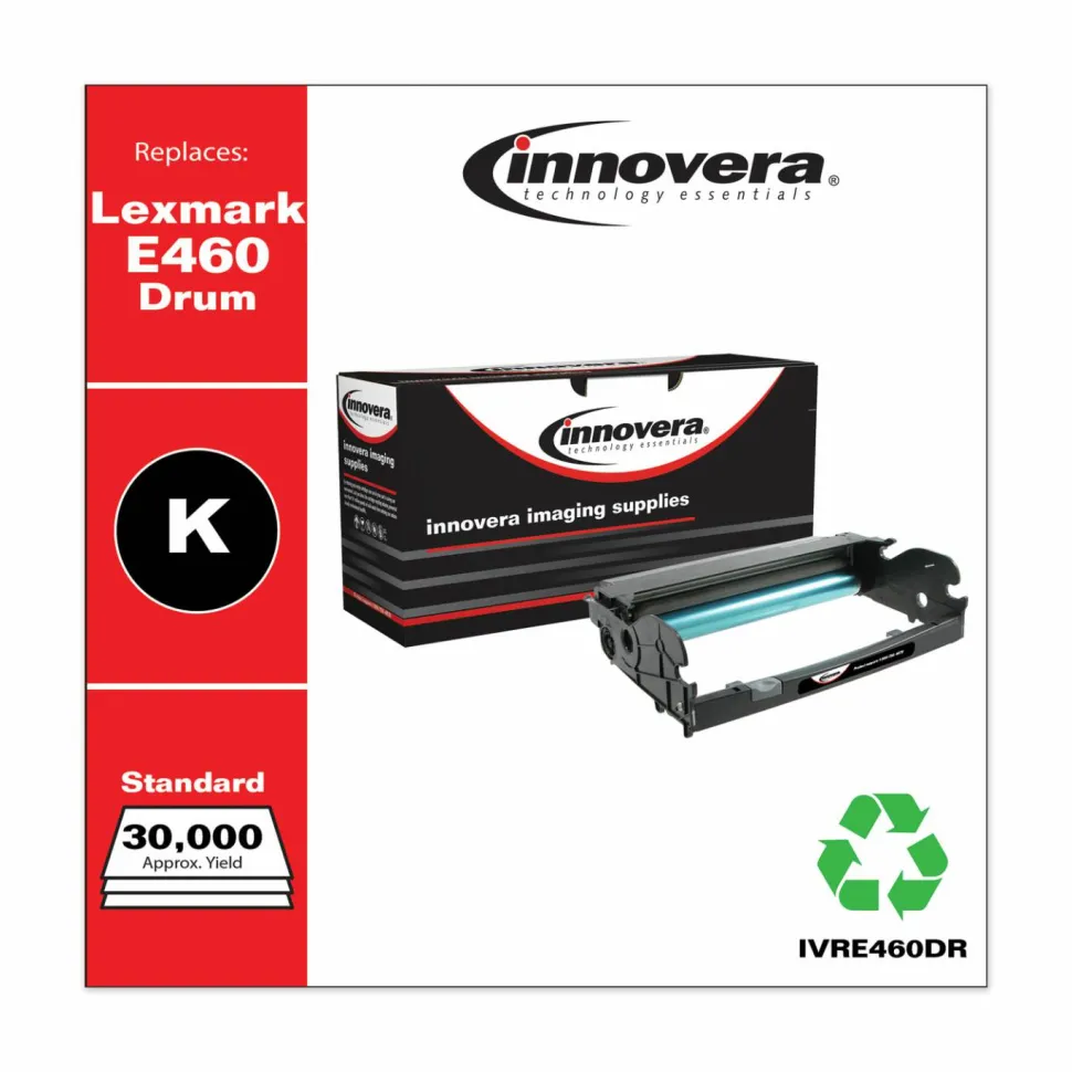 Innovera Remanufactured Black Drum Unit, Replacement for E260X22G, 30,000 Page-Yield