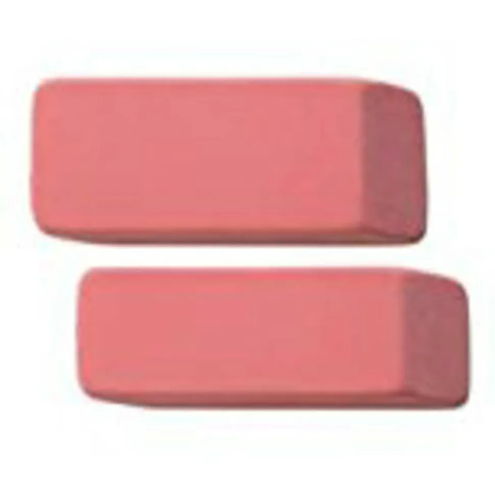 Integra Beveled End Medium Eraser, 4/5" x 2" x 2/5", Pink