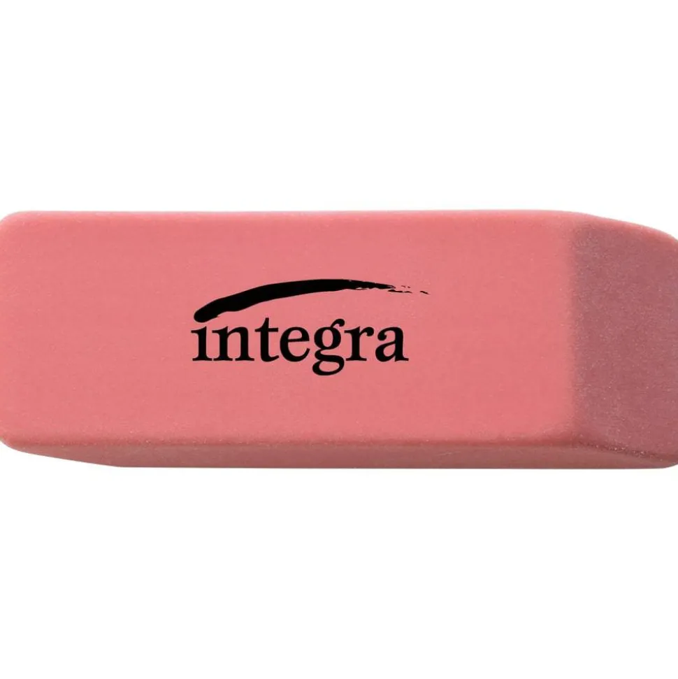 Integra Beveled End Medium Eraser, 4/5" x 2" x 2/5", Pink