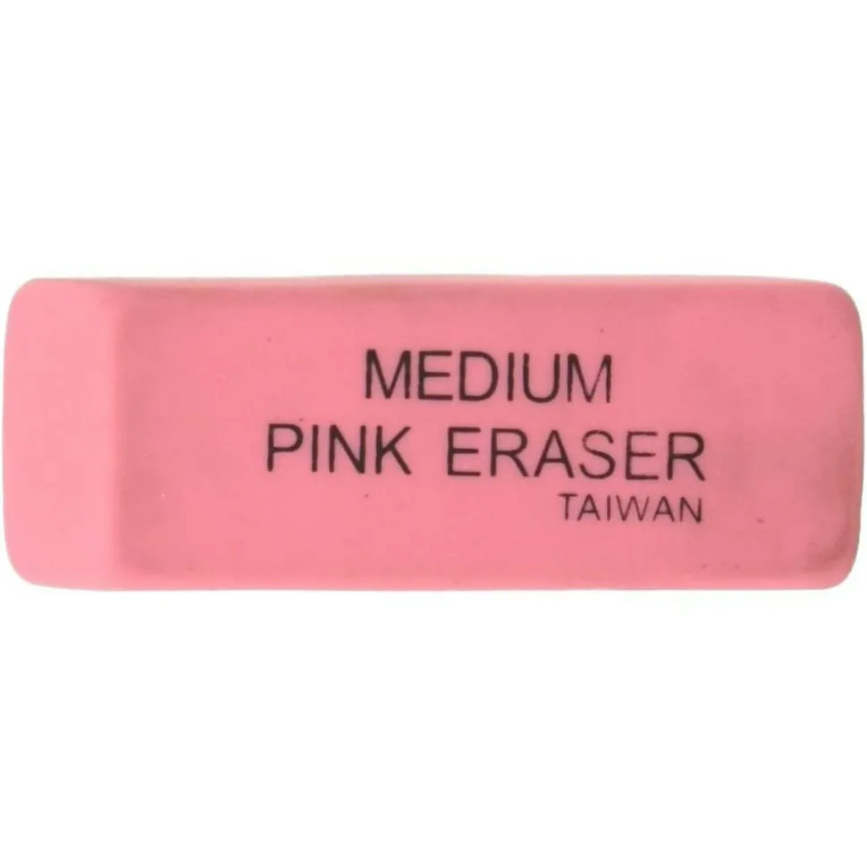 Integra Beveled End Medium Eraser, 4/5" x 2" x 2/5", Pink