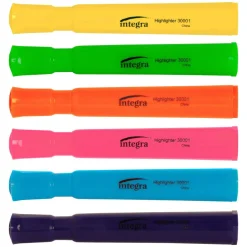 Integra Chisel Desk Liquid Highlighters, Assorted Colors, Pack Of 6