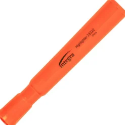 Integra Chisel Desk Liquid Highlighters - Chisel Marker Point Style - Fluorescent Orange - 1 Dozen