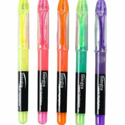 Integra Liquid Highlighters - Fine Marker Point - Chisel Marker Point Style - Assorted - 5 / Set