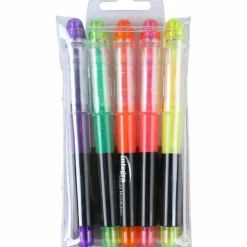 Integra Liquid Highlighters - Fine Marker Point - Chisel Marker Point Style - Assorted - 5 / Set