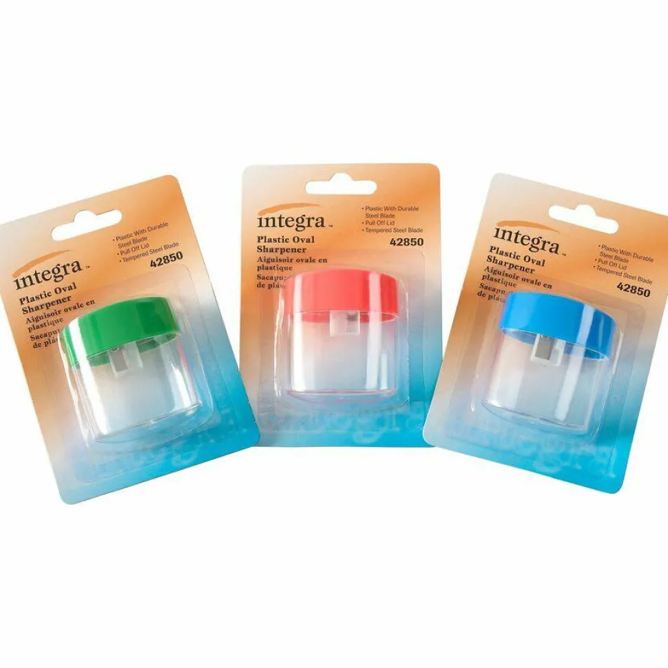 Integra Plastic Sharpener, 2 1/8"H, Assorted Colors