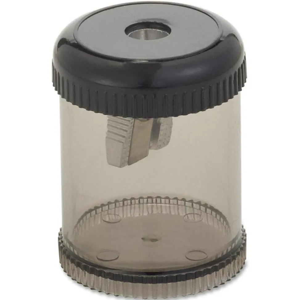 Integra Round Pencil Sharpener, 1 7/8"H, Black