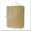 Inteplast Group Get Reddi Paper Bags, Mercado Size, 65# Basis Weight, Twisted Rope Handles, 13 x 7 x 17, Brown, 250/Carton
