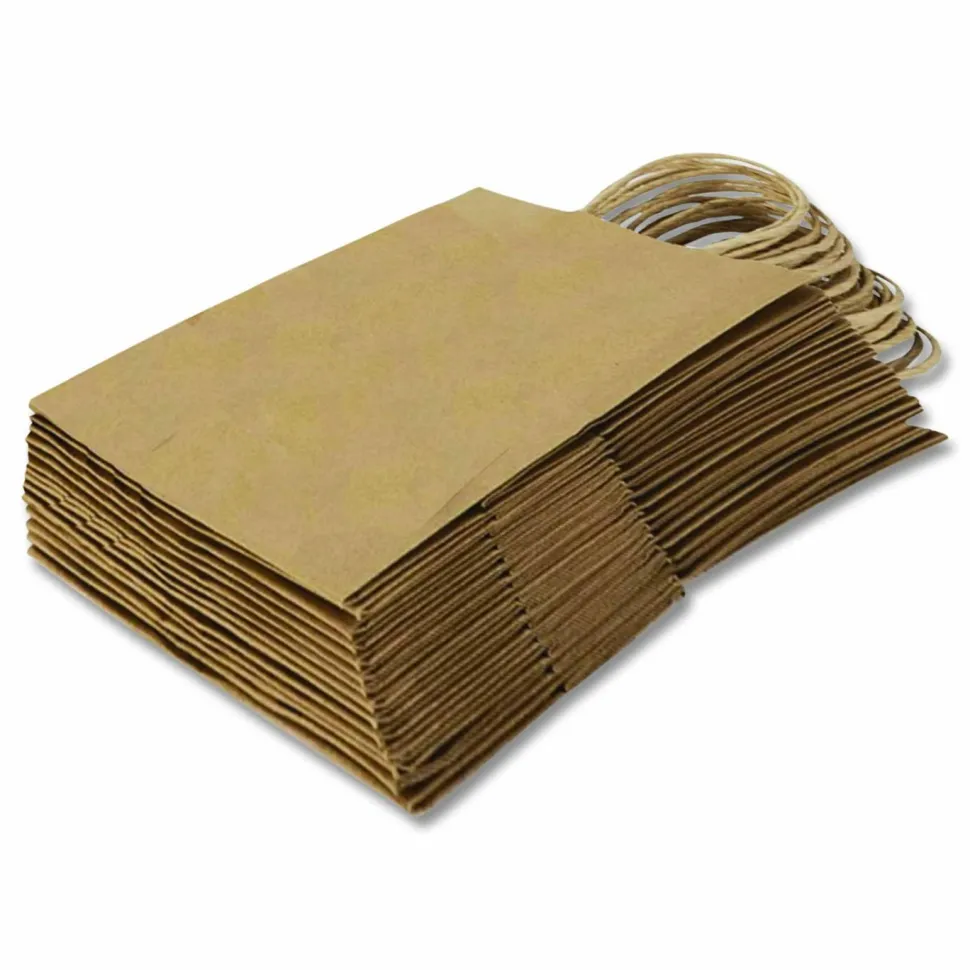 Inteplast Group Get Reddi Paper Bags, Mercado Size, 65# Basis Weight, Twisted Rope Handles, 13 x 7 x 17, Brown, 250/Carton