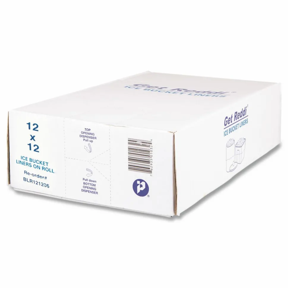 Inteplast Group Ice Bucket Liner Bags, 96 oz, 12" x 12", Clear, 1,000/Carton