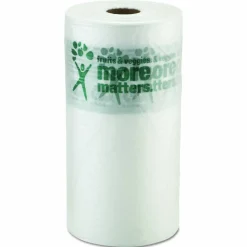 Inteplast Group Produce Bags, Fruits and Veggies - More Matters Labeling, 0.35 mil, 10" x 15", Clear, 1,400 Bags/Roll, 4 Rolls/Carton
