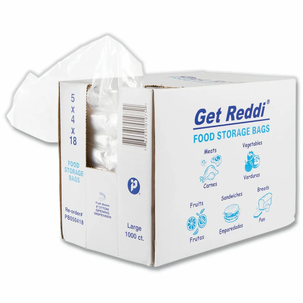 Inteplast Group Food Bags for Large Bread Loaves, 5" x 4.5" x 18", Clear, 1,000/Carton