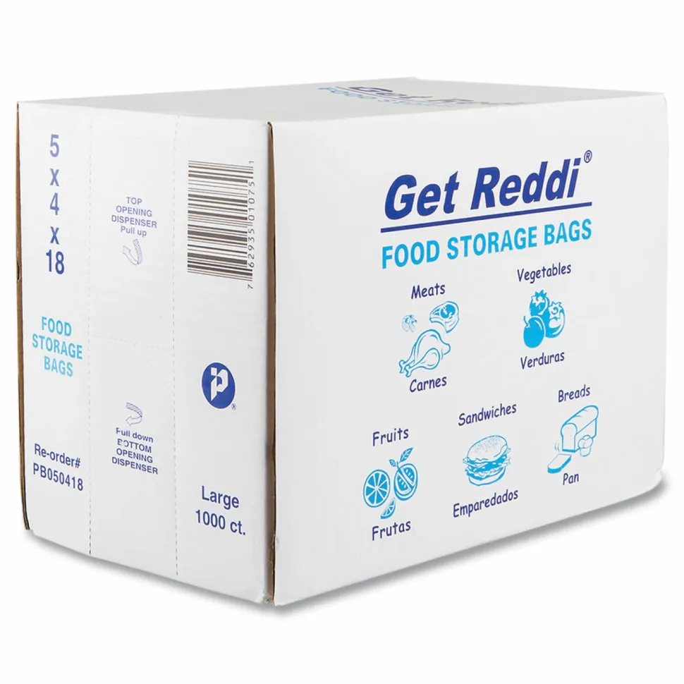 Inteplast Group Food Bags for Large Bread Loaves, 5" x 4.5" x 18", Clear, 1,000/Carton