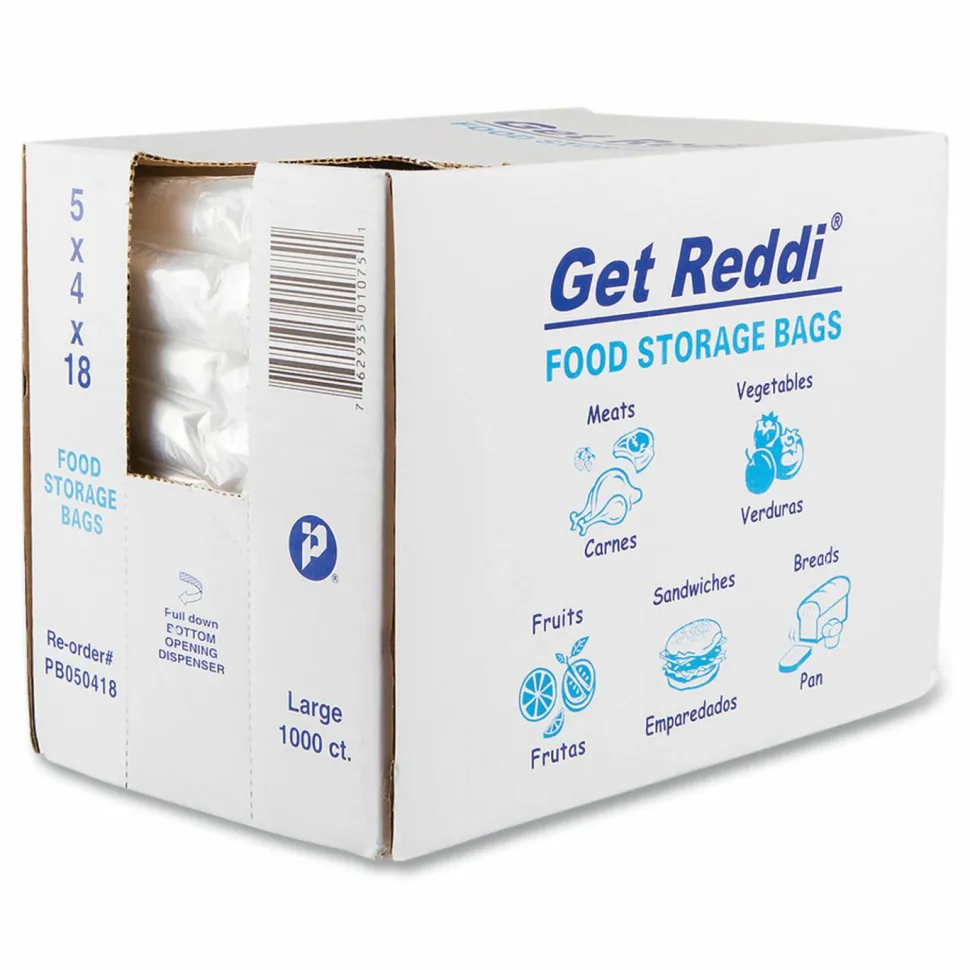 Inteplast Group Food Bags for Large Bread Loaves, 5" x 4.5" x 18", Clear, 1,000/Carton