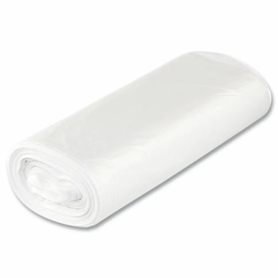Inteplast Group High-Density Commercial Can Liners, 33 gal, 16 mic, 33" x 40", Clear, Interleaved Roll, 25 Bags/Roll, 10 Rolls/Carton