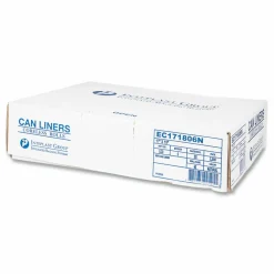 Inteplast Group High-Density Commercial Can Liners, 4 gal, 6 mic, 17" x 18", Clear, Perforated Roll, 50 Bags/Roll, 40 Rolls/Carton
