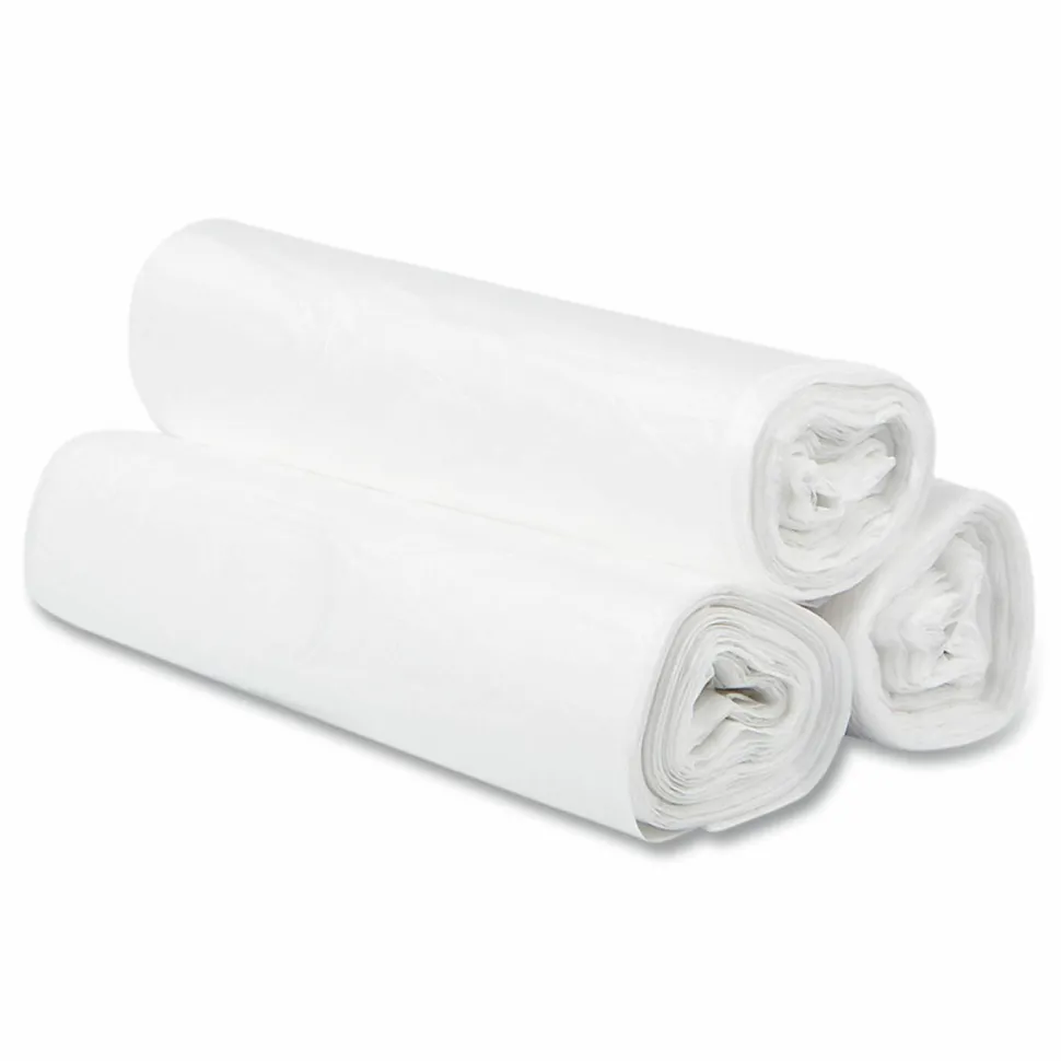 Inteplast Group High-Density Commercial Can Liners, 30 gal, 10 mic, 30" x 37", Clear, Interleaved Roll, 25 Bags/Roll, 20 Rolls/Carton
