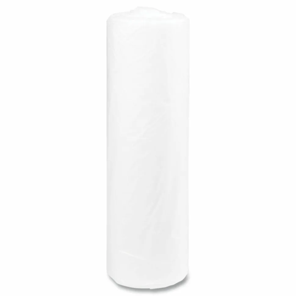 Inteplast Group High-Density Commercial Can Liners, 45 gal, 14 mic, 40" x 48", Clear, Interleaved Roll, 25 Bags/Roll, 10 Rolls/Carton