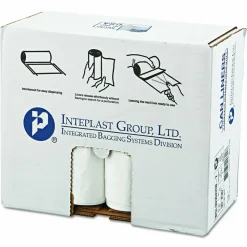Inteplast Group Low-Density Commercial Can Liners, 30 gal, 0.7 mil, 30" x 36", White, Interleaved Roll, 25 Bags/Roll, 8 Rolls/Carton